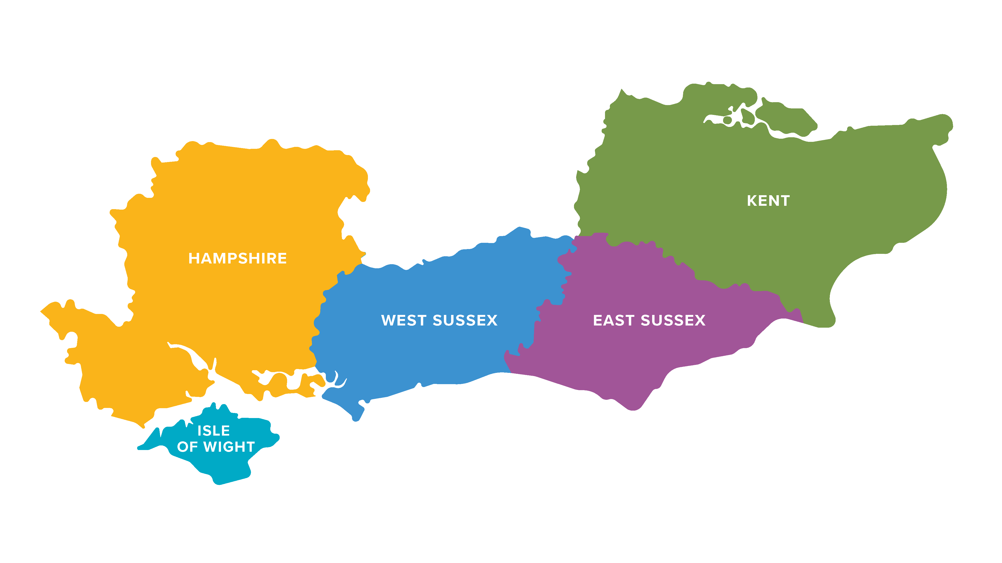 Map of the southern water region.